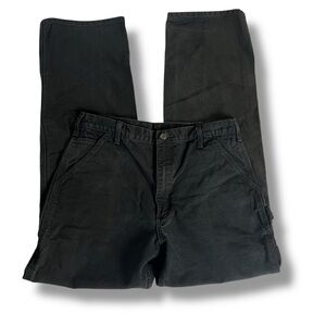 Carhartt Pants Men 34x34 Black Carpenter Loose Fit Washed Duck B11 Workwear